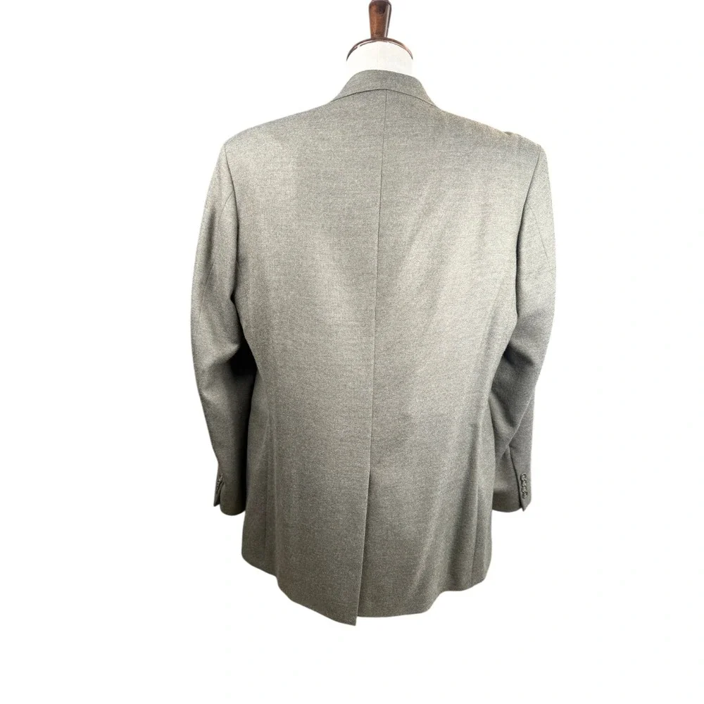 42L Lands End Mens 3 Button Pure Lambswool Blazer Sport Coat Jacket Gray/Green